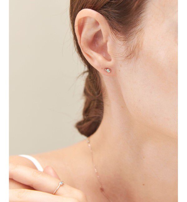 ete「K10MPG オパール ブラウンダイヤモンド ピアス」|ピアス|