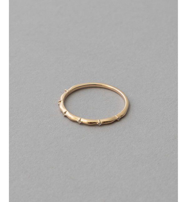 ete「K10YG レイヤード ダイヤモンド リング」|リング|