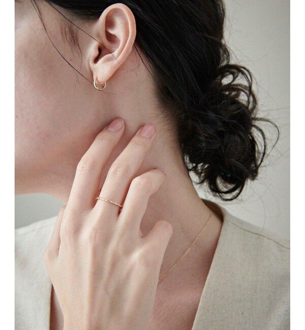 ete「K10YG レイヤード ダイヤモンド リング」|リング|