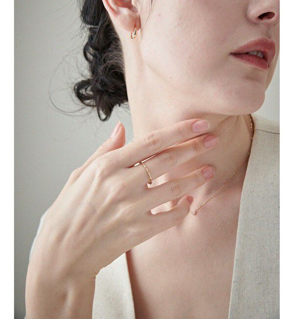 ete「K10YG レイヤード ダイヤモンド リング」|リング|