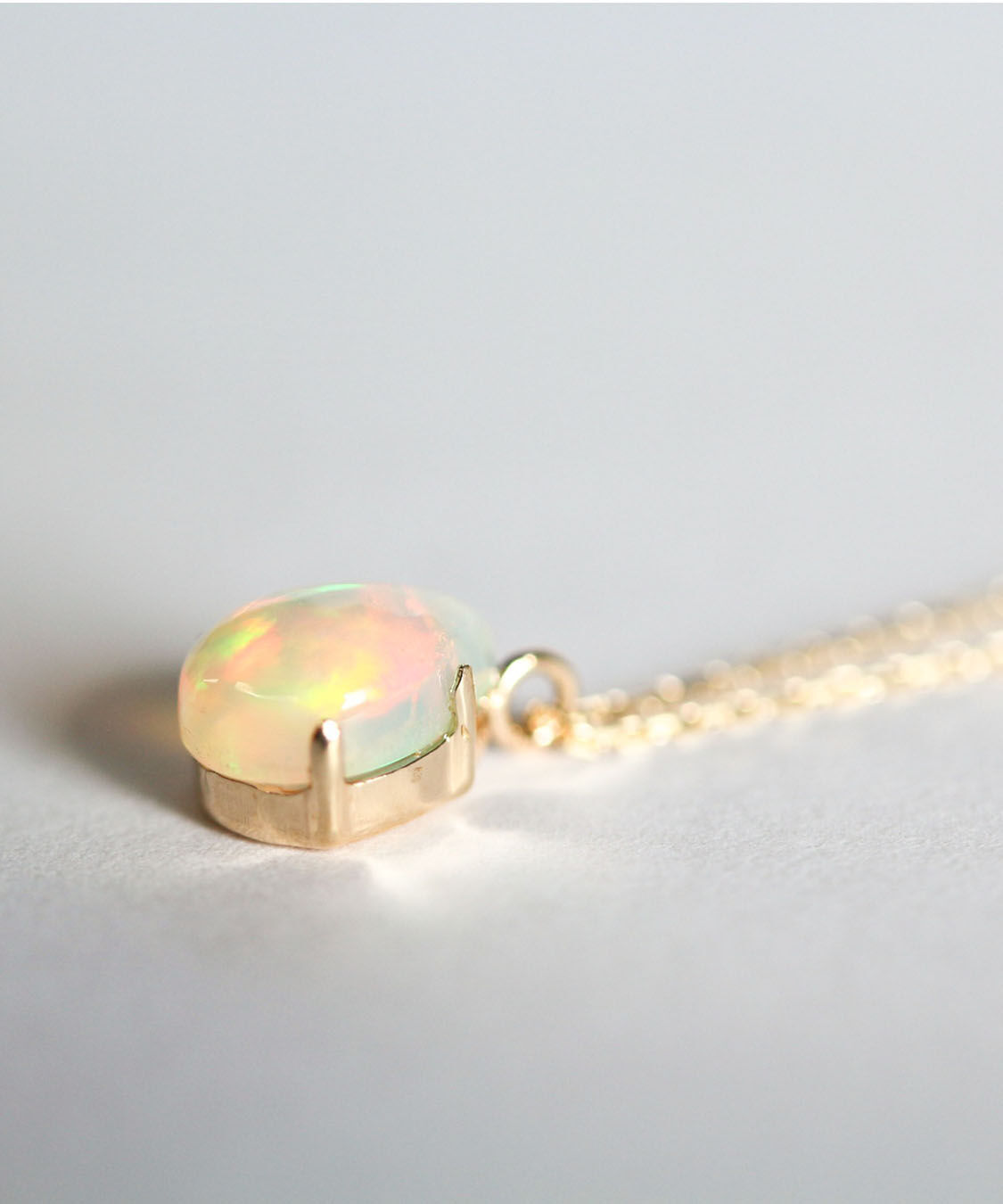  「オパール ペアシェイプ ネックレス | K10YG」|ネックレス|
