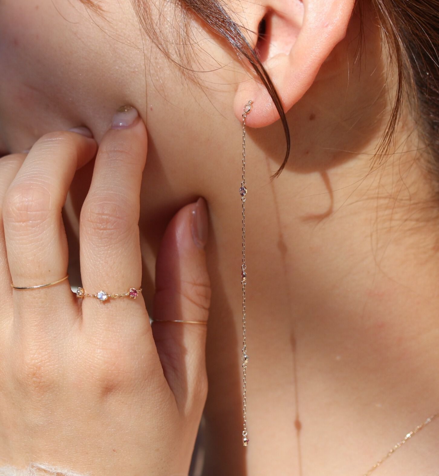  「マルチカラー チェーンリング | K10YG」|リング|