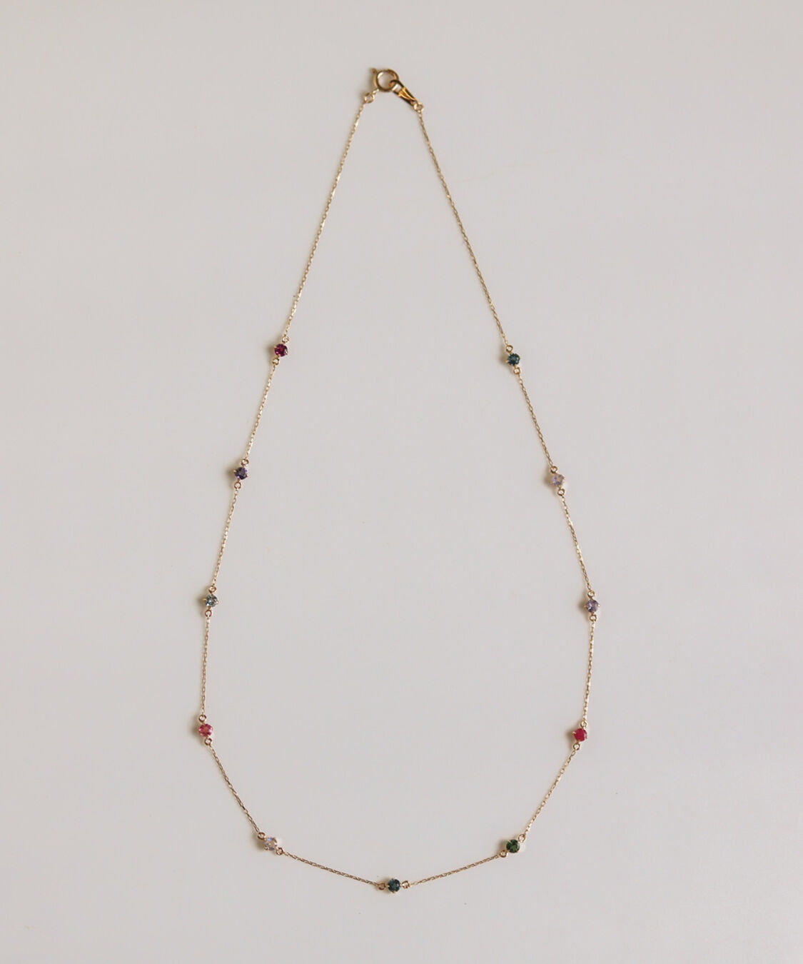  「マルチカラー ストーン ネックレス | K10YG」|ネックレス|
