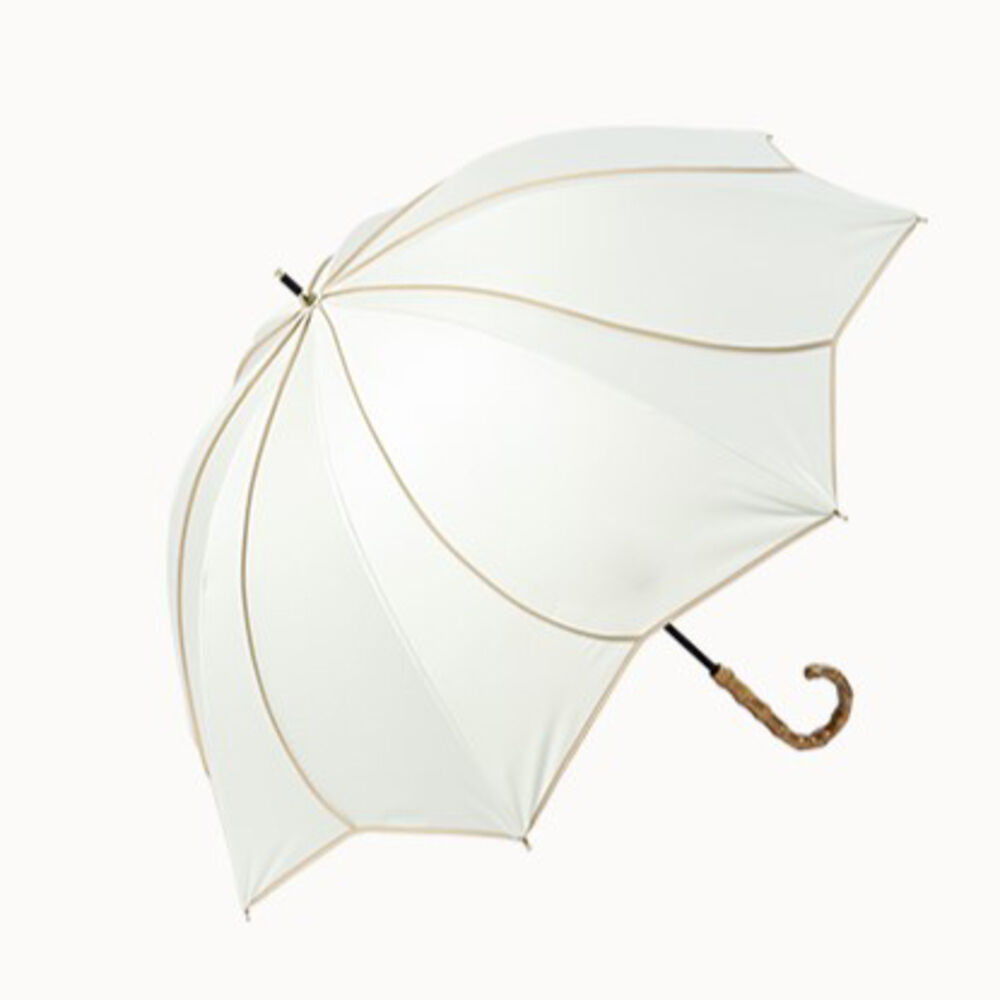 BACKYARD FAMILY「KIZAWA 日傘 UVカット 100 遮光 長傘 通販 花びら傘 ショート 軽量 耐風」|傘|ホワイト1