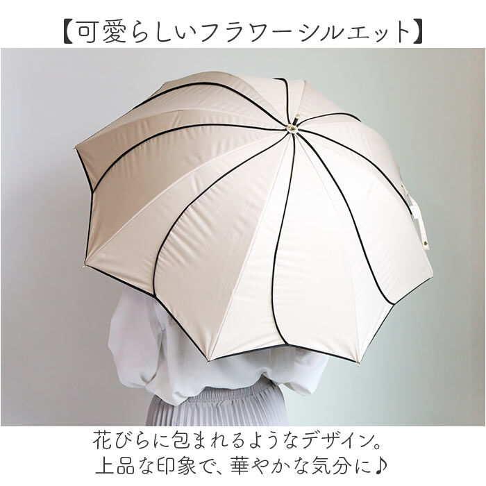 BACKYARD FAMILY「KIZAWA 日傘 UVカット 100 遮光 長傘 通販 花びら傘 ショート 軽量 耐風」|傘|
