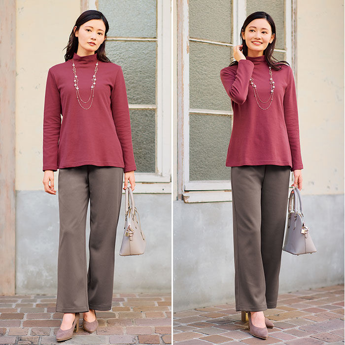 BACKYARD FAMILY「ワイドパンツ 裏起毛 レディース 通販 ワイド パンツ 長ズボン ズボン カジュアルパンツ」|その他|