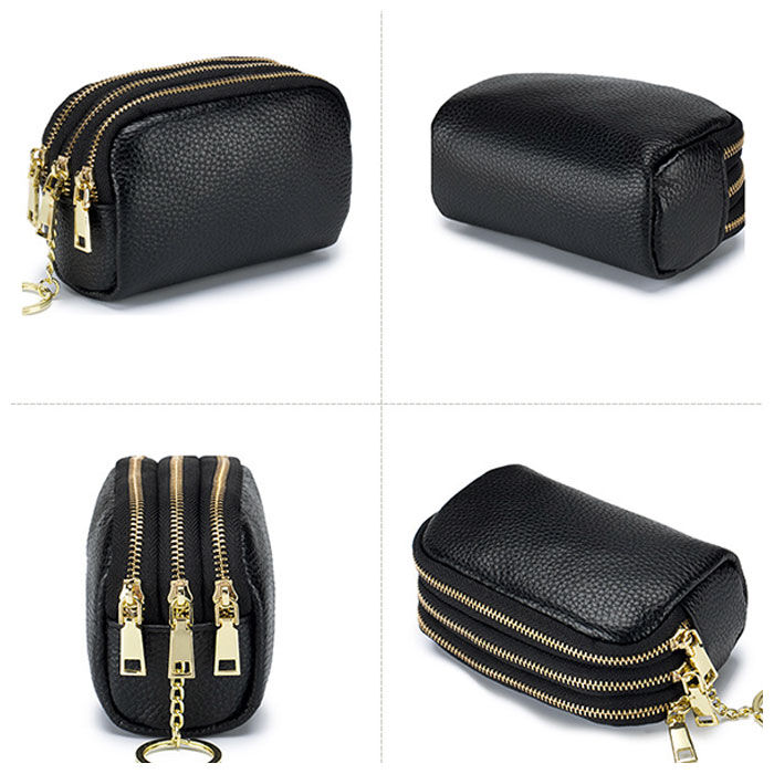 BACKYARD FAMILY「ポーチ 小物入れ 通販 バッグインバッグ 財布 軽量 大容量 本革 3ポケット 仕切り 自立」|ポーチ|