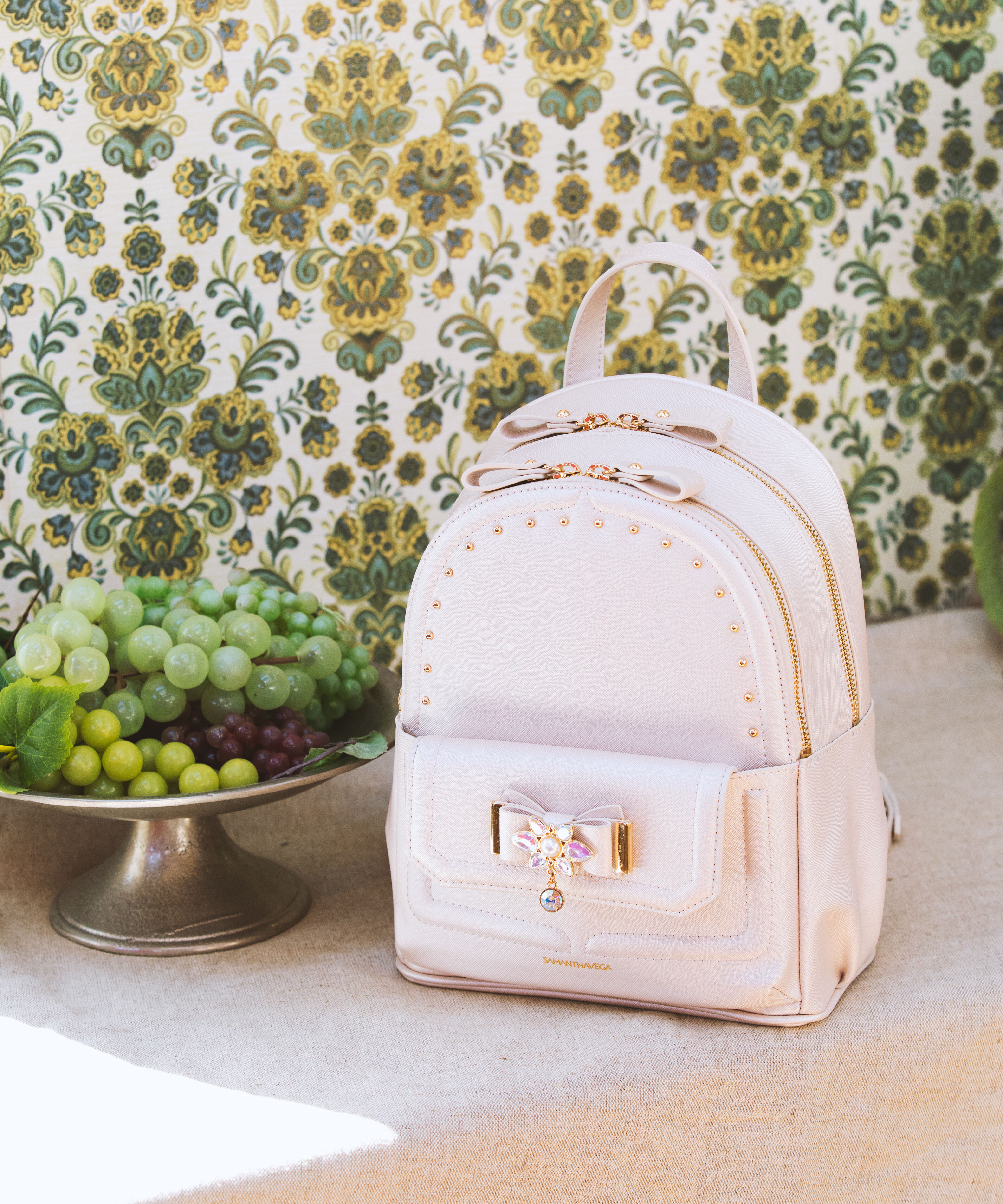 Samantha Vega「ビジューリボンリュック(小)」|リュック|ホワイト