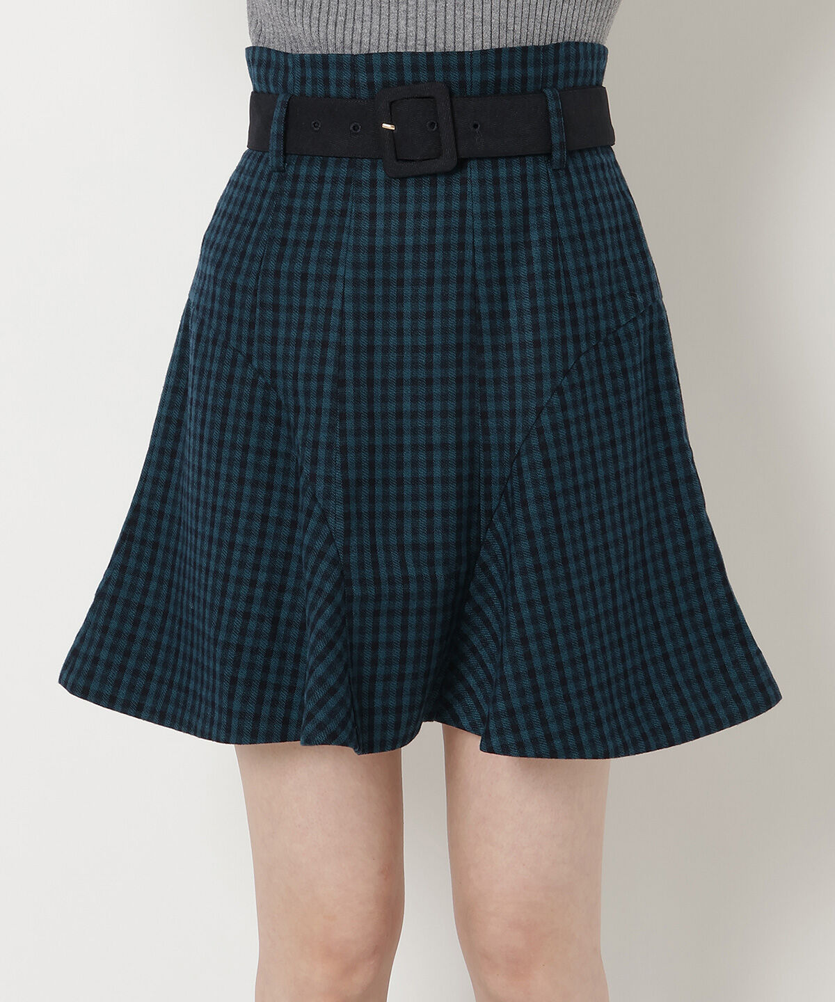 REDYAZEL「ベルト付きマーメイドミニスカート」|フレア|