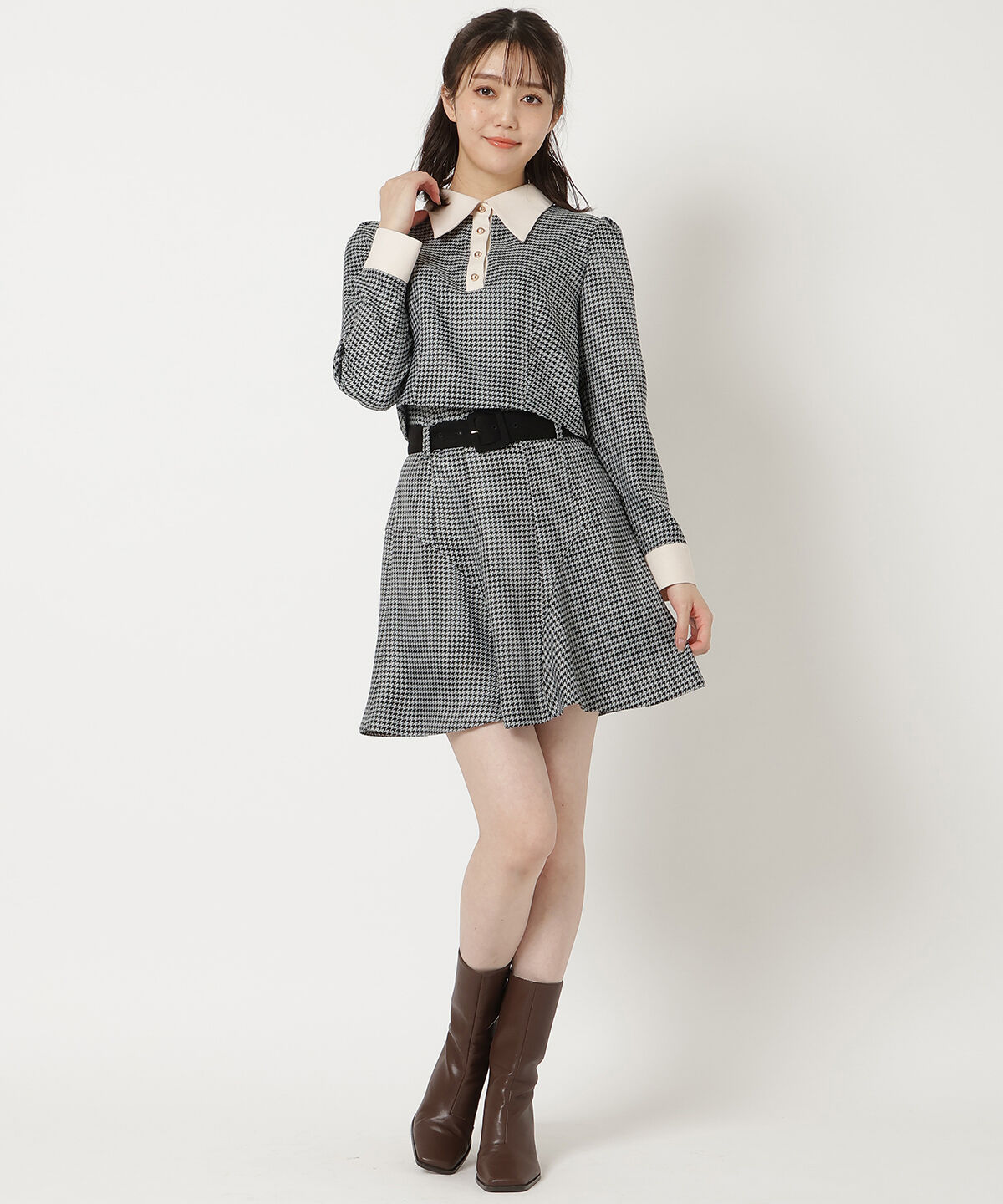 REDYAZEL「ベルト付きマーメイドミニスカート」|フレア|