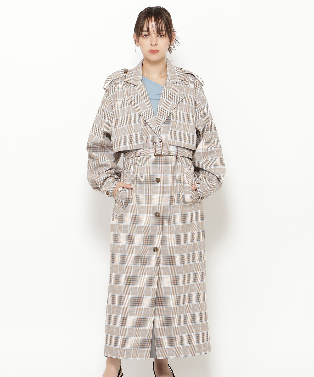 REDYAZEL「バリエトレンチコート」|トレンチコート|beige/ﾁｪｯｸ