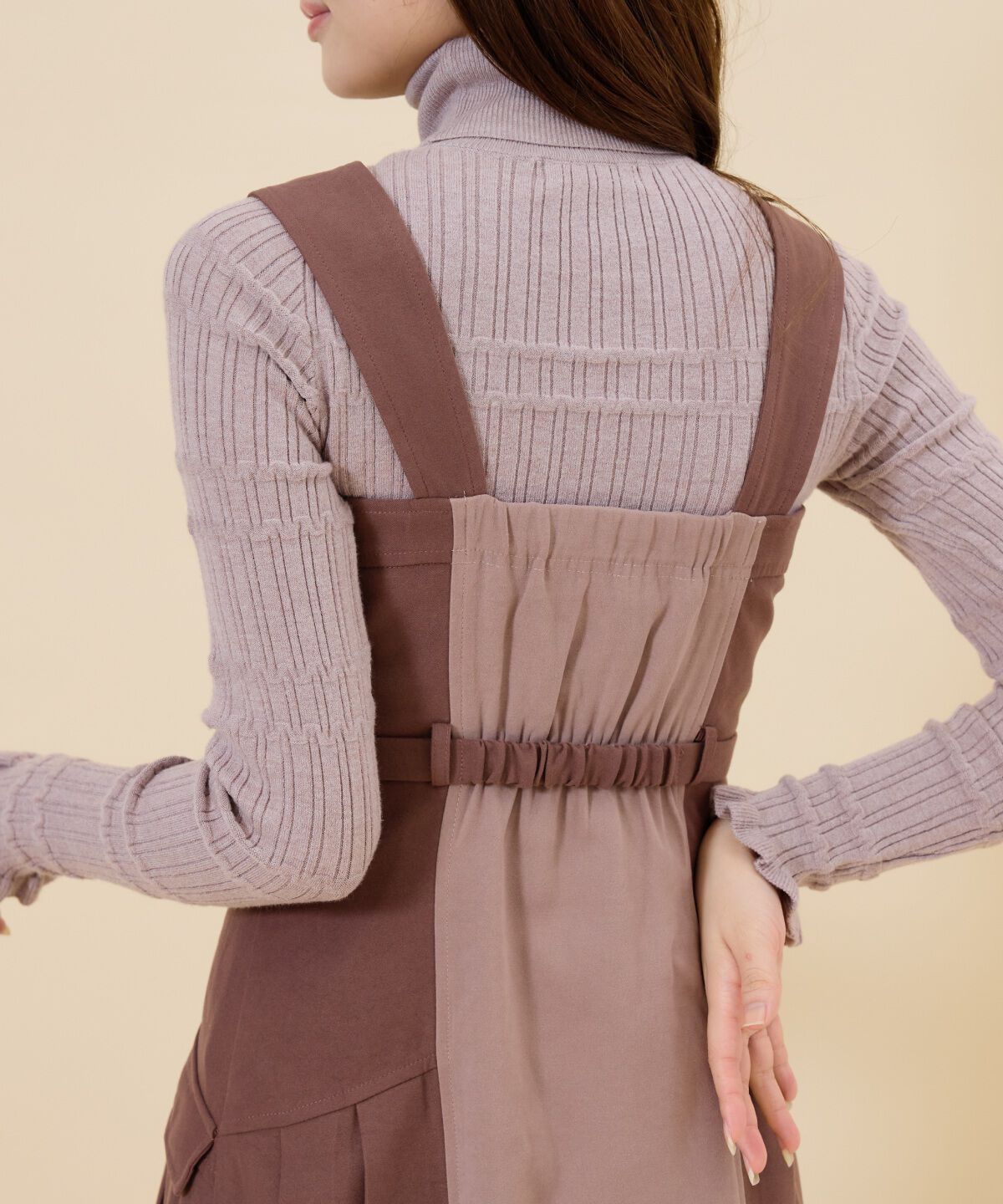 REDYAZEL「バイカラーサイドプリーツジャンパースカート」|ジャンパースカート|