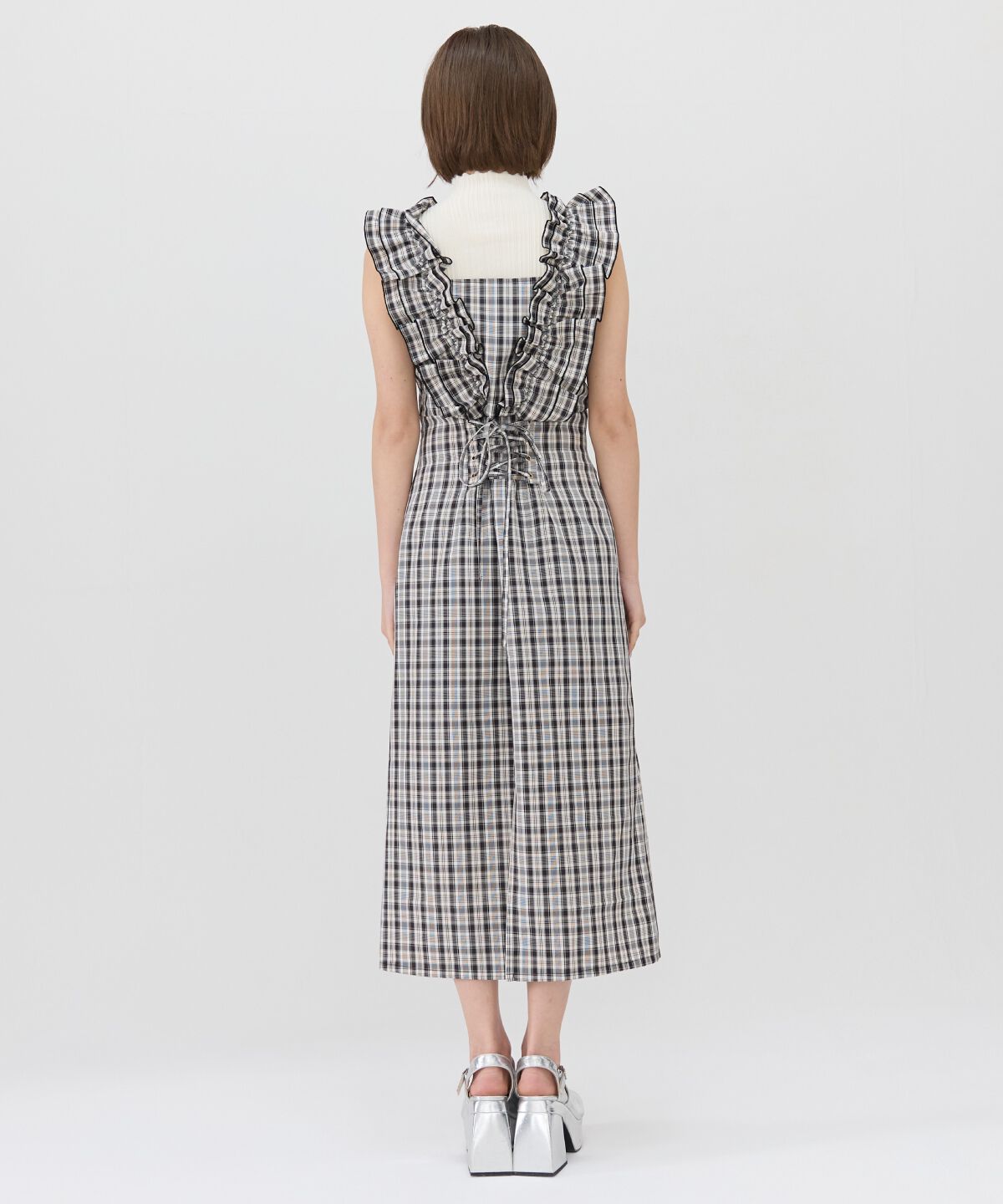 REDYAZEL「2wayフリルショルダーチェックワンピース」|ワンピース|