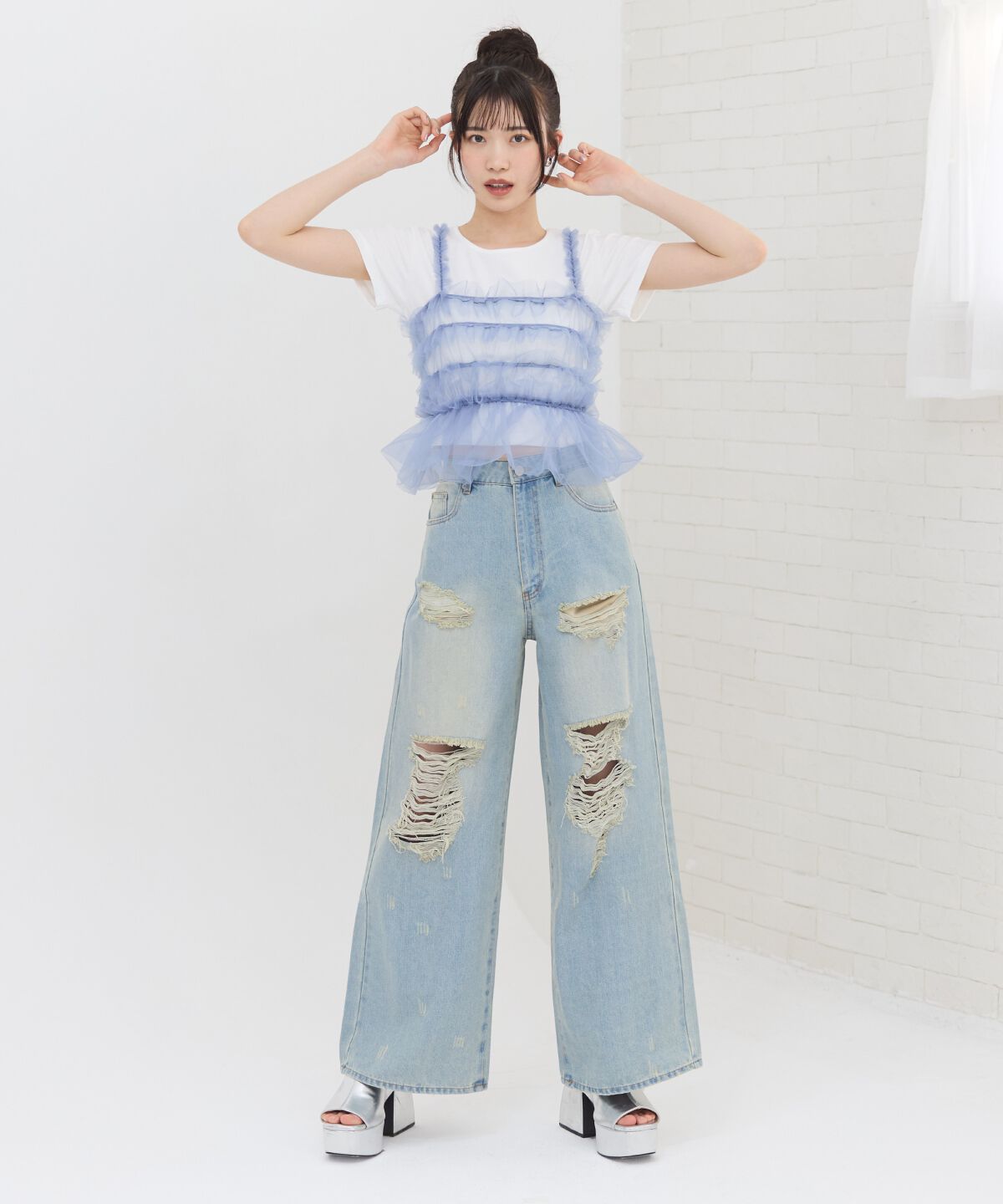 REDYAZEL「チュールビスチェ&times;Ｔシャツ」|Tシャツ・カットソー|