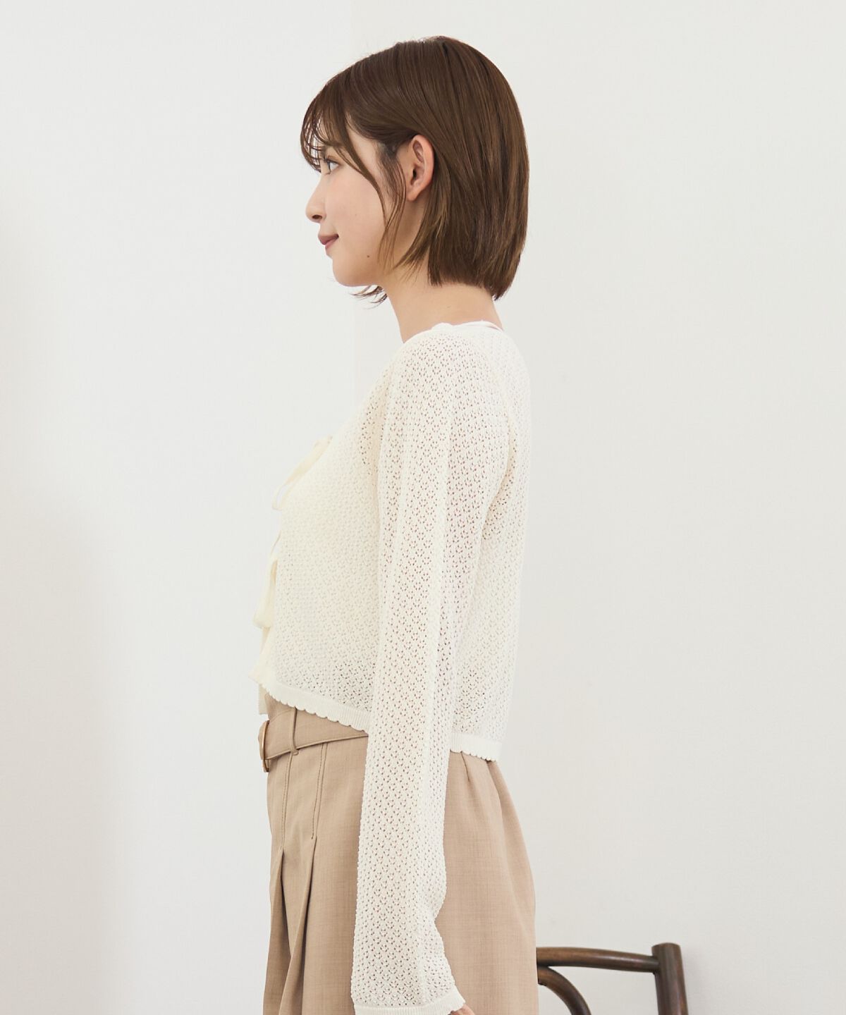 REDYAZEL「クロシェライクWリボンカーディガン」|カーディガン|