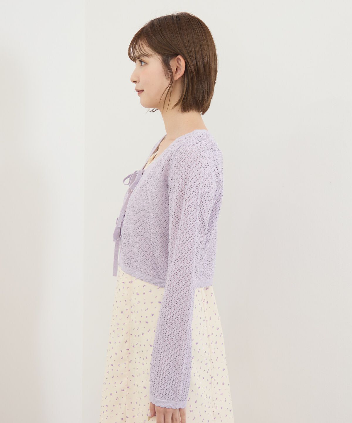 REDYAZEL「クロシェライクWリボンカーディガン」|カーディガン|