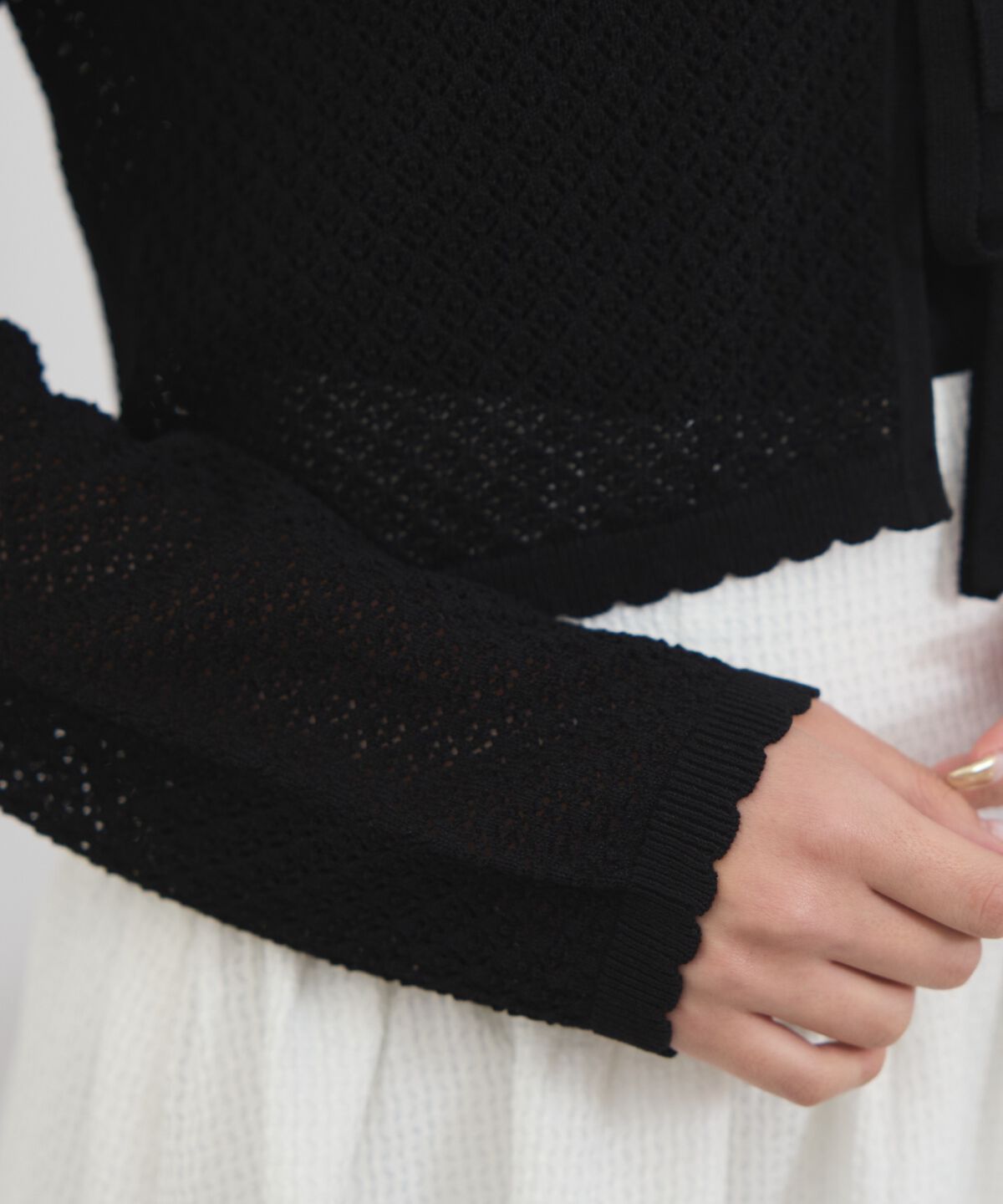 REDYAZEL「クロシェライクWリボンカーディガン」|カーディガン|