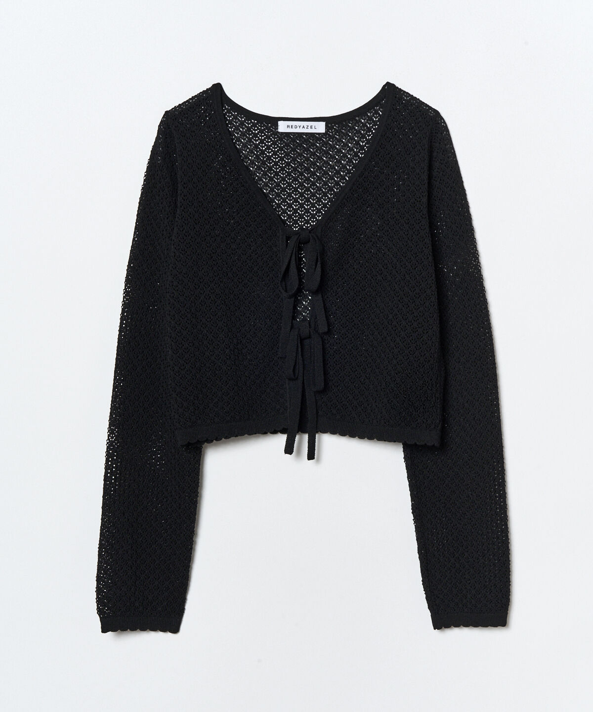 REDYAZEL「クロシェライクWリボンカーディガン」|カーディガン|