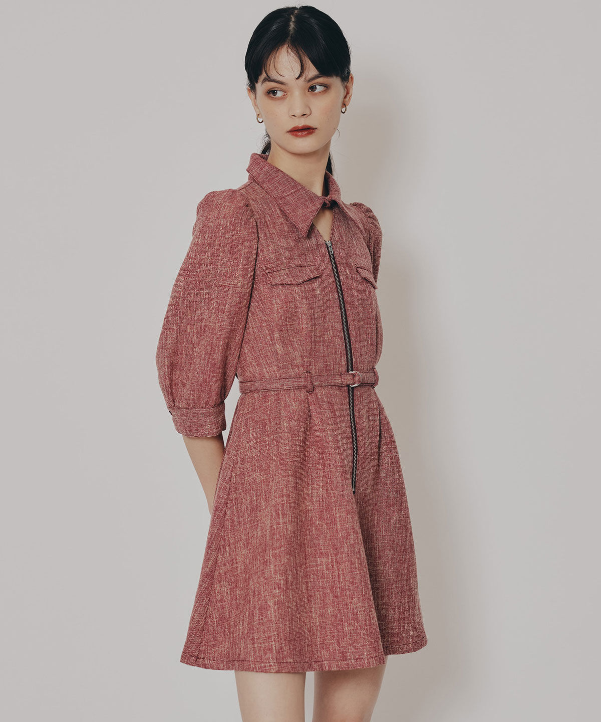 REDYAZEL「カラーミックスフロントZIPワンピース」|ワンピース|