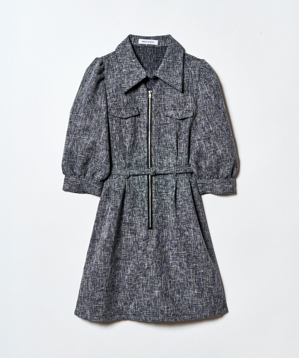 REDYAZEL「カラーミックスフロントZIPワンピース」|ワンピース|