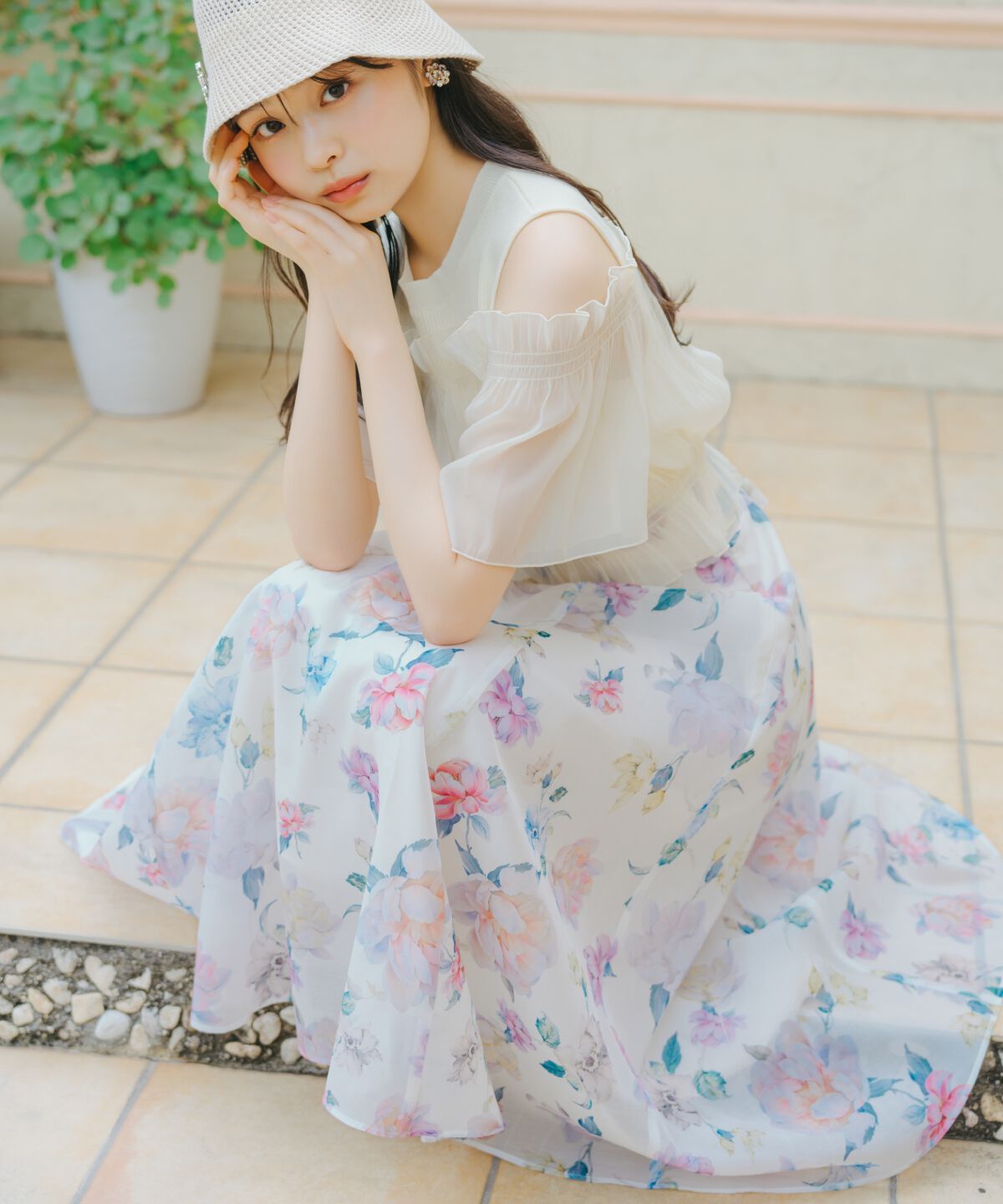 WILLSELECTION「マルチフラワーフレアスカート」|フレア|