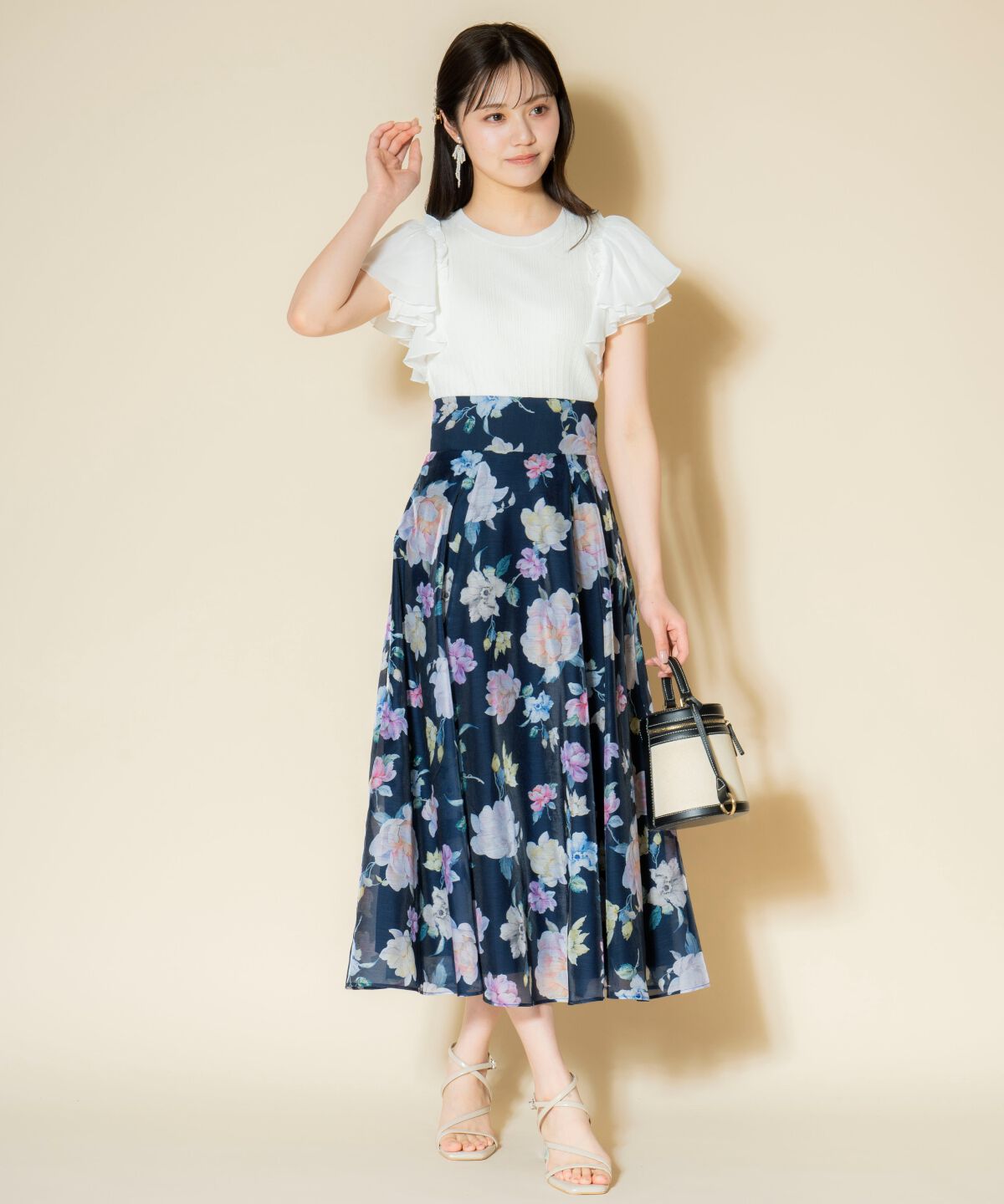 WILLSELECTION「マルチフラワーフレアスカート」|フレア|