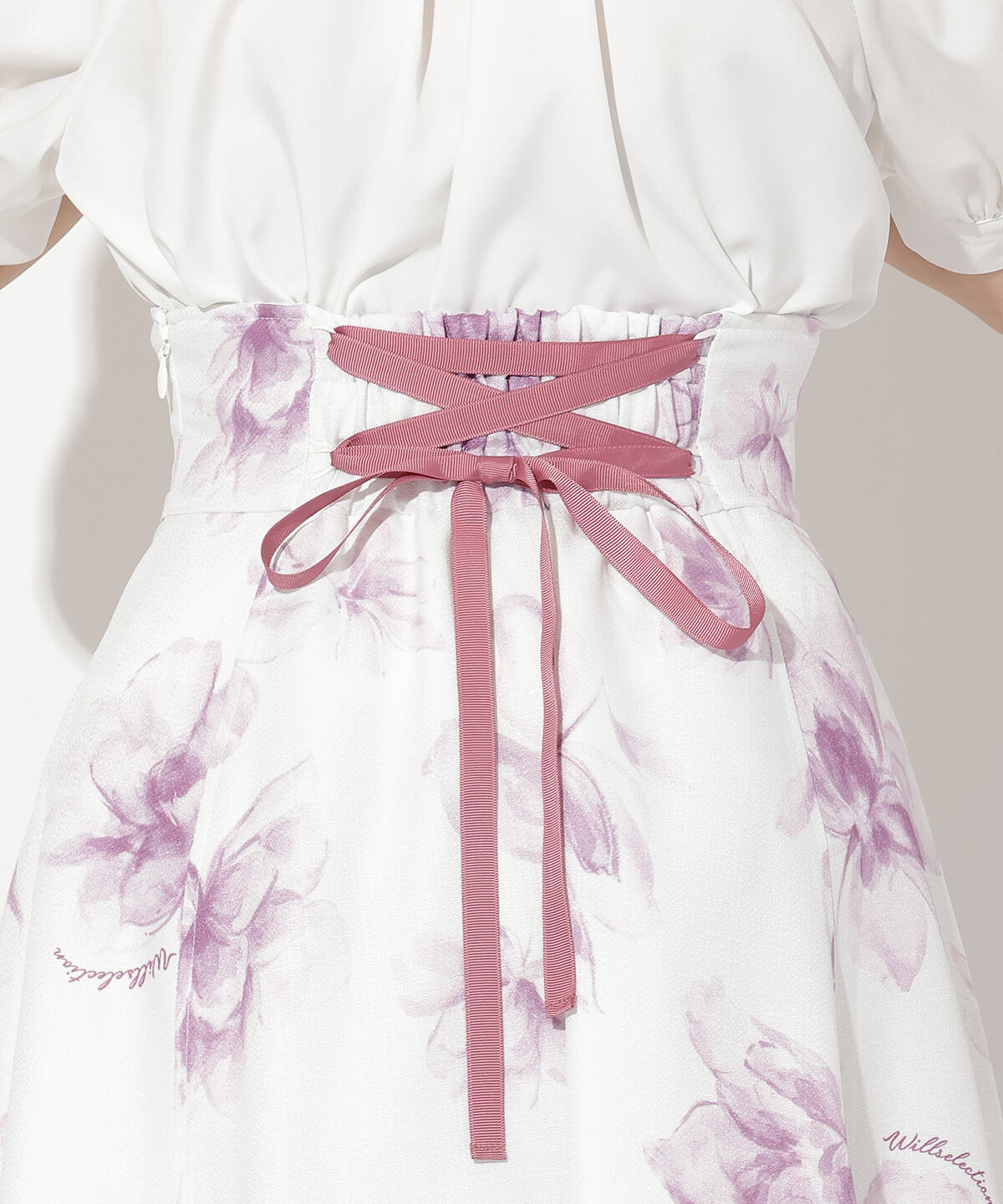 WILLSELECTION「水彩フラワープリントスカート」|フレア|