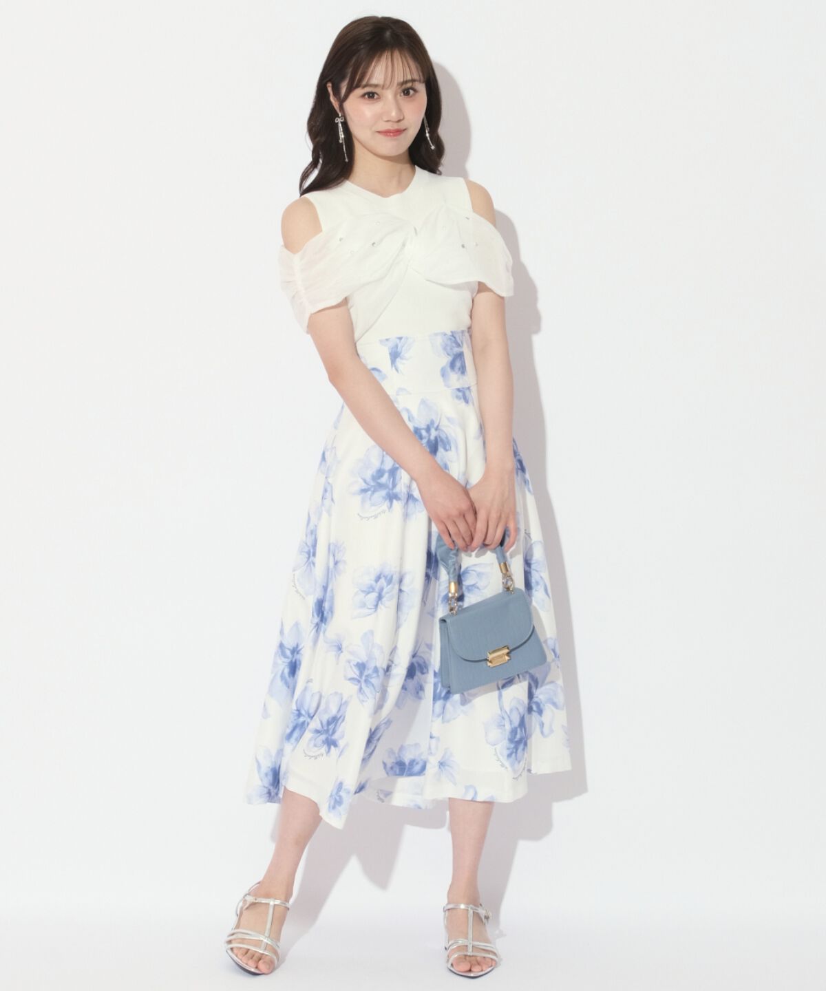 WILLSELECTION「水彩フラワープリントスカート」|フレア|