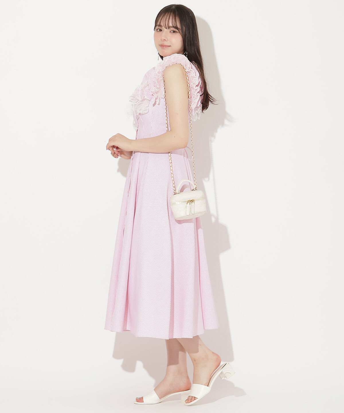 WILLSELECTION「フリルストライプワンピース」|ワンピース|