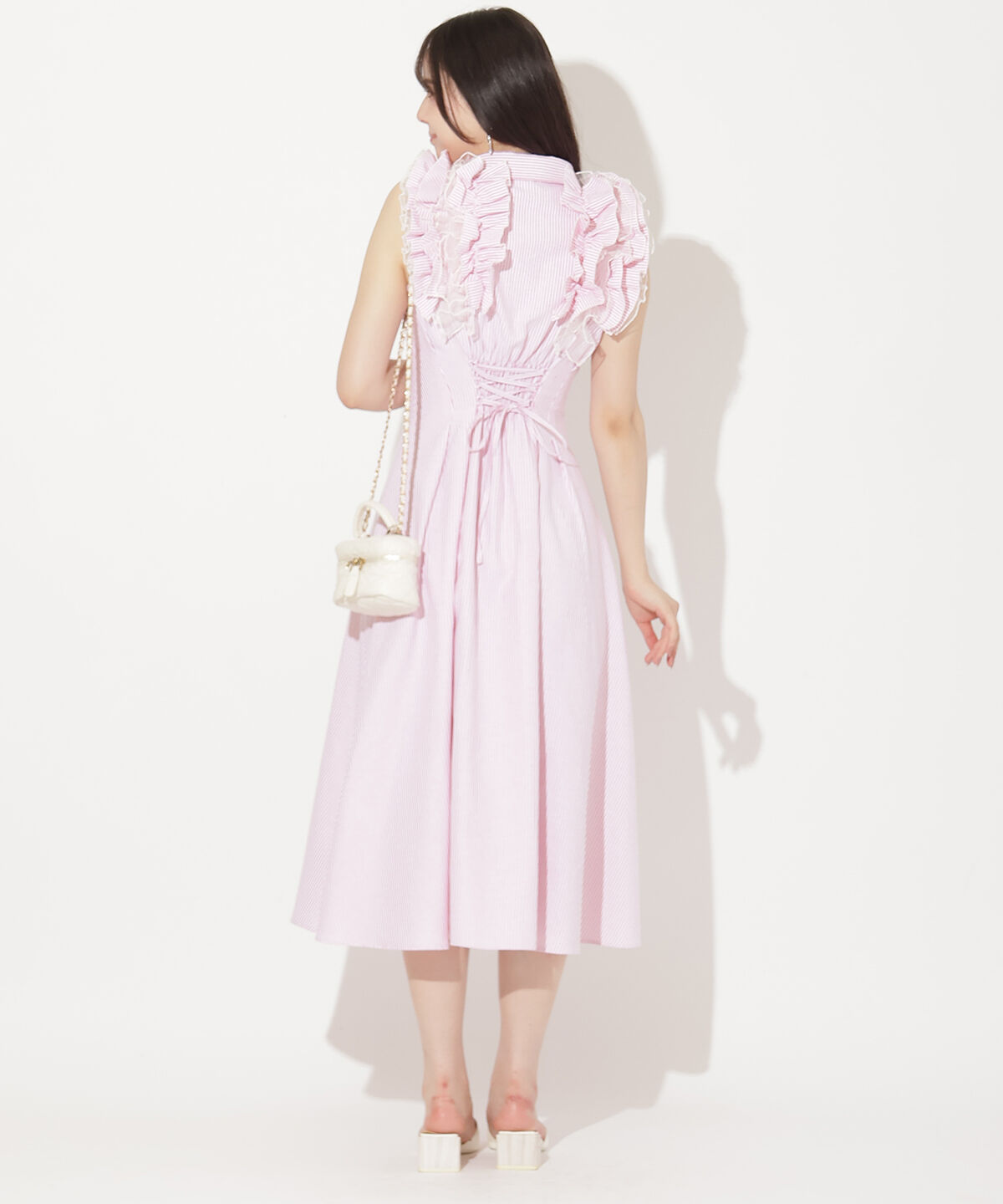 WILLSELECTION「フリルストライプワンピース」|ワンピース|