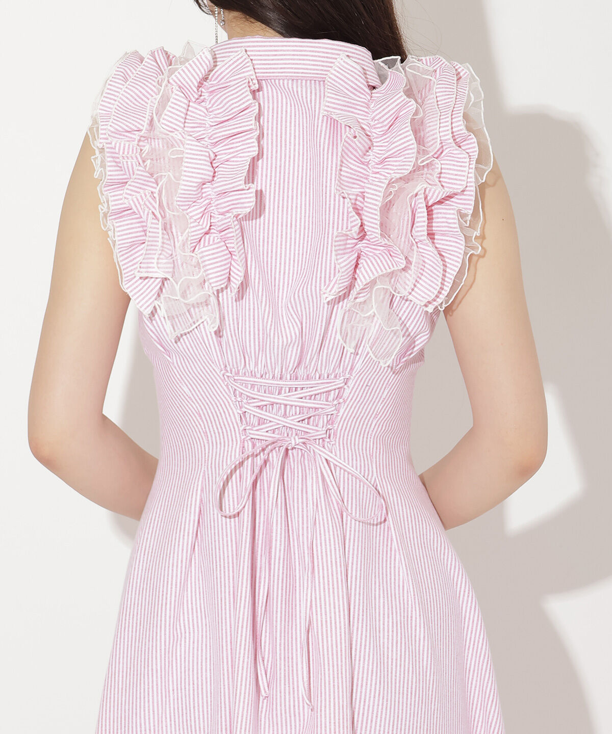 WILLSELECTION「フリルストライプワンピース」|ワンピース|