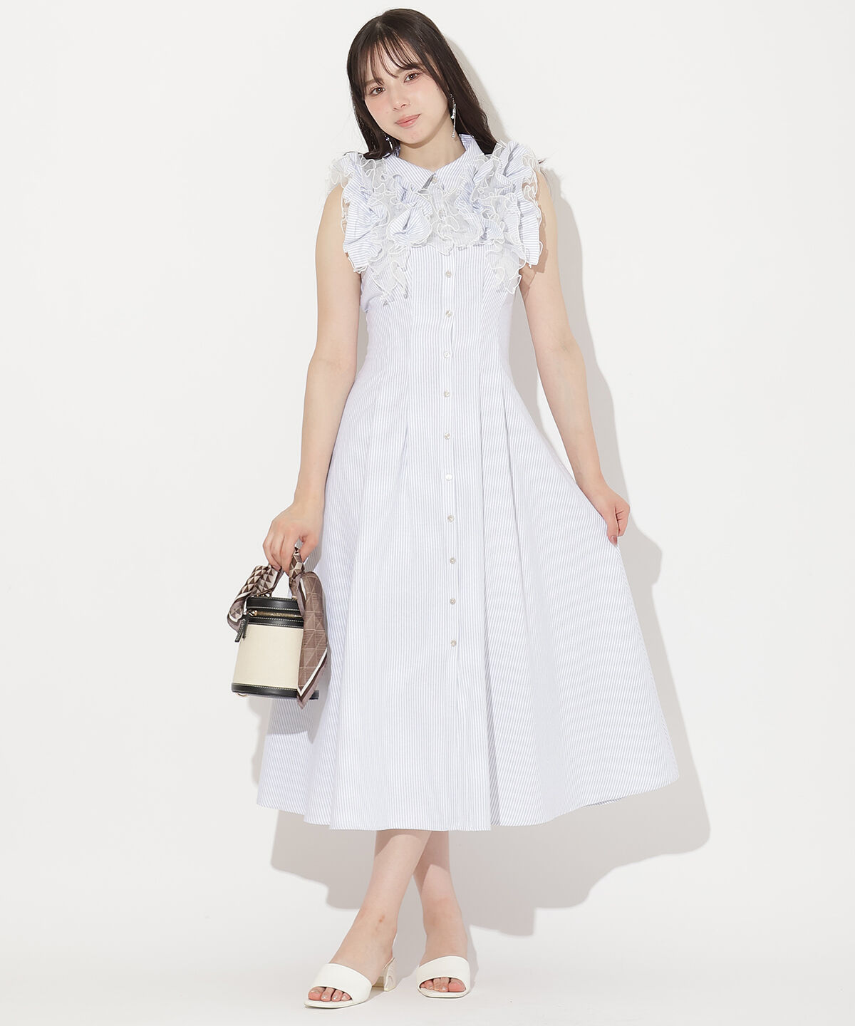 WILLSELECTION「フリルストライプワンピース」|ワンピース|