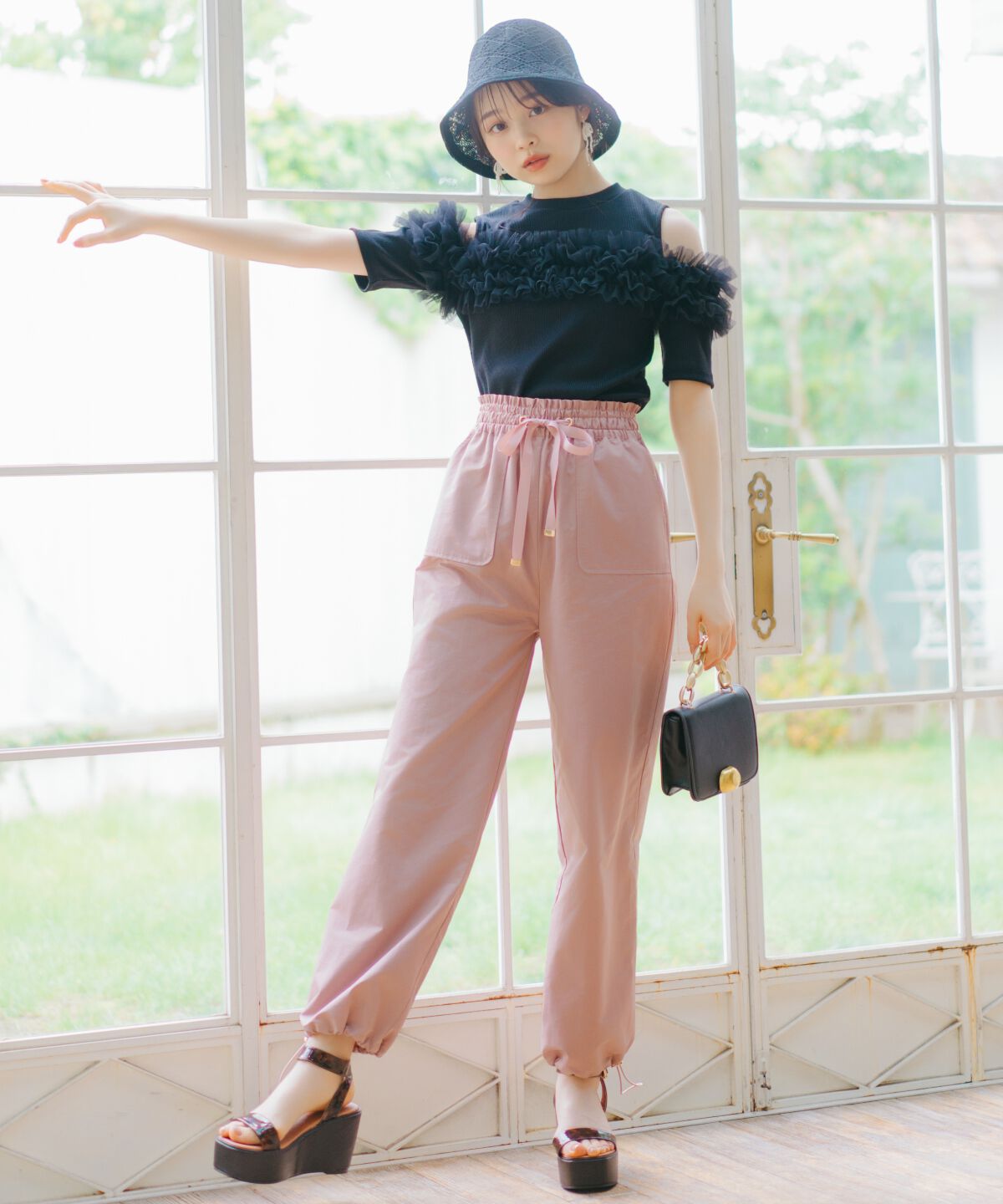 WILLSELECTION「ウエストリボンカーゴパンツ」|その他|ピンク