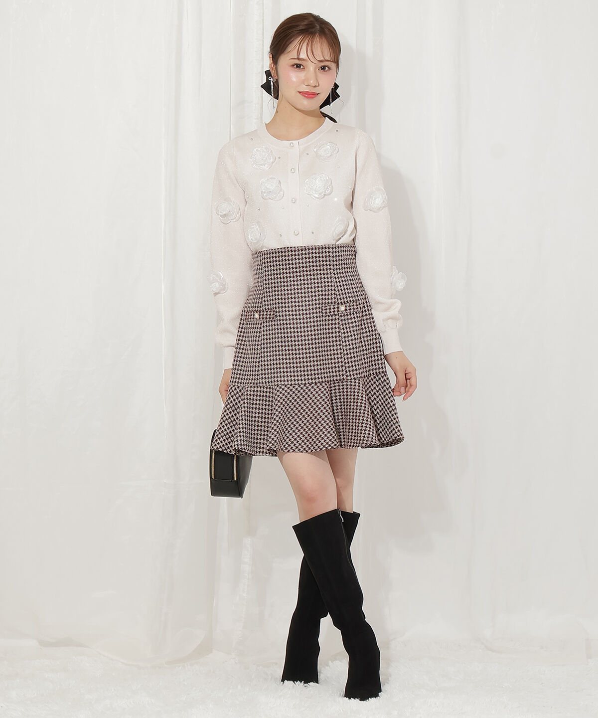 WILLSELECTION「フラワーモチーフニットカーディガン」|カーディガン|