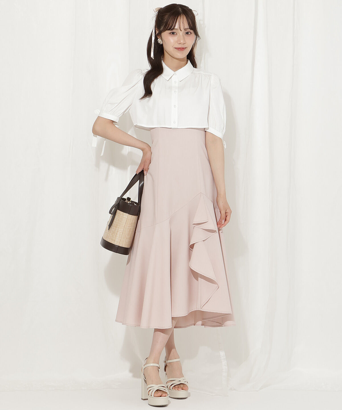 WILLSELECTION「クロップドブラウス＋キャミワンピースセット」|ワンピース|