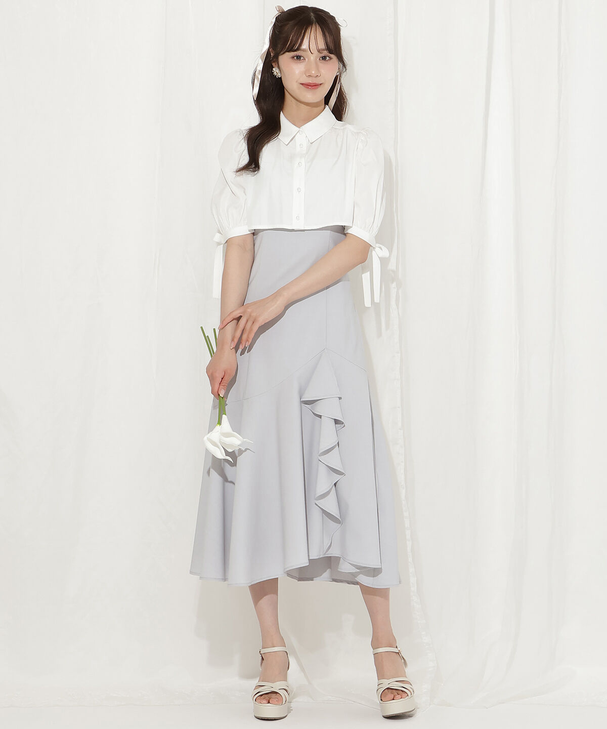 WILLSELECTION「クロップドブラウス＋キャミワンピースセット」|ワンピース|