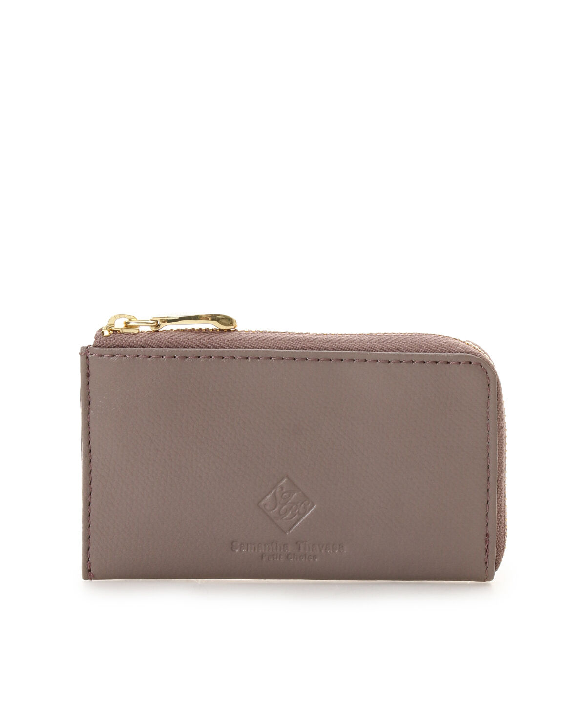 Samantha Thavasa Petit Choice「スクエアモチーフソフトレザー フラグメントケース」|コインケース|グレージュ