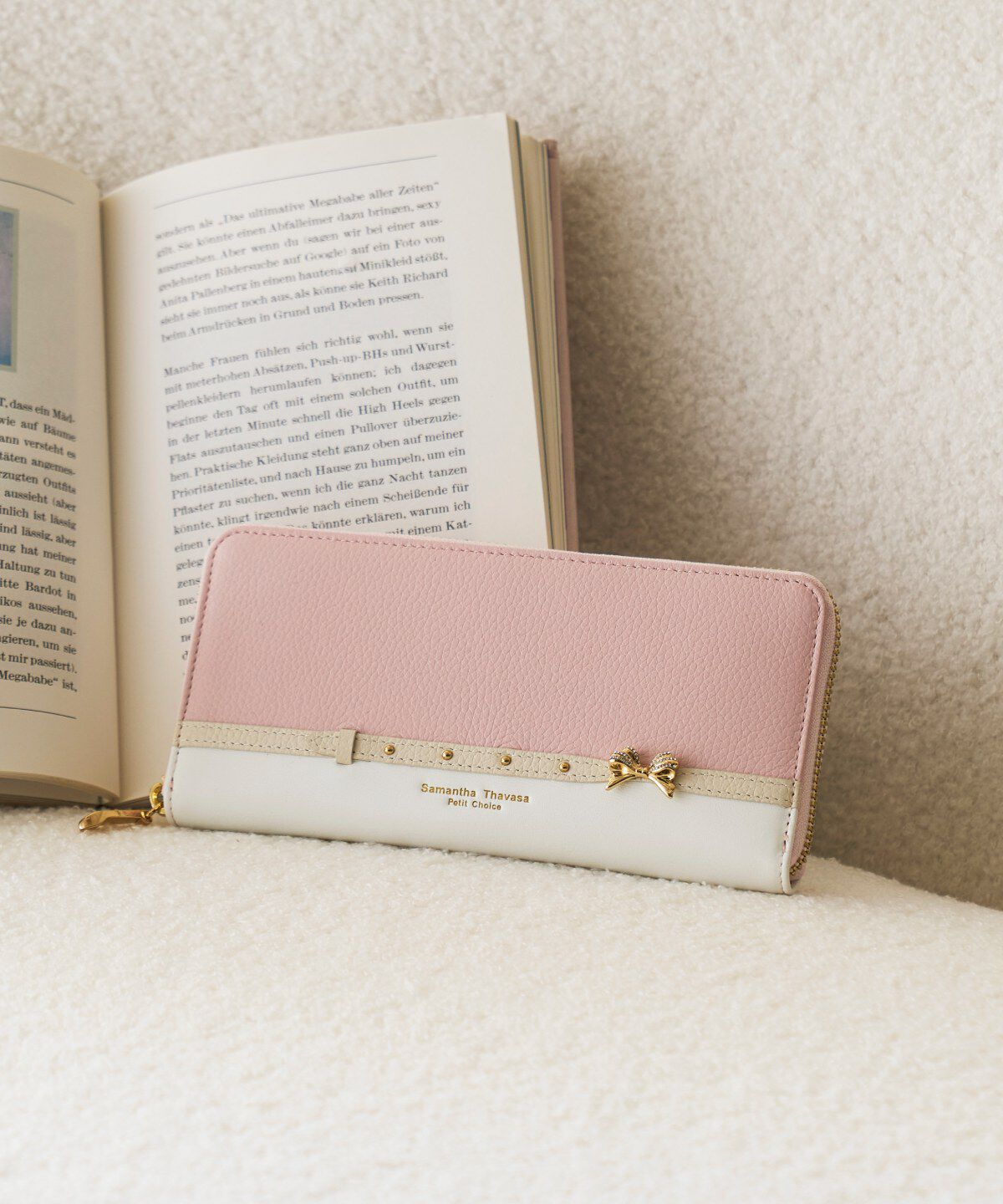 Samantha Thavasa Petit Choice「ビジューリボンバイカラー 長財布」|財布|