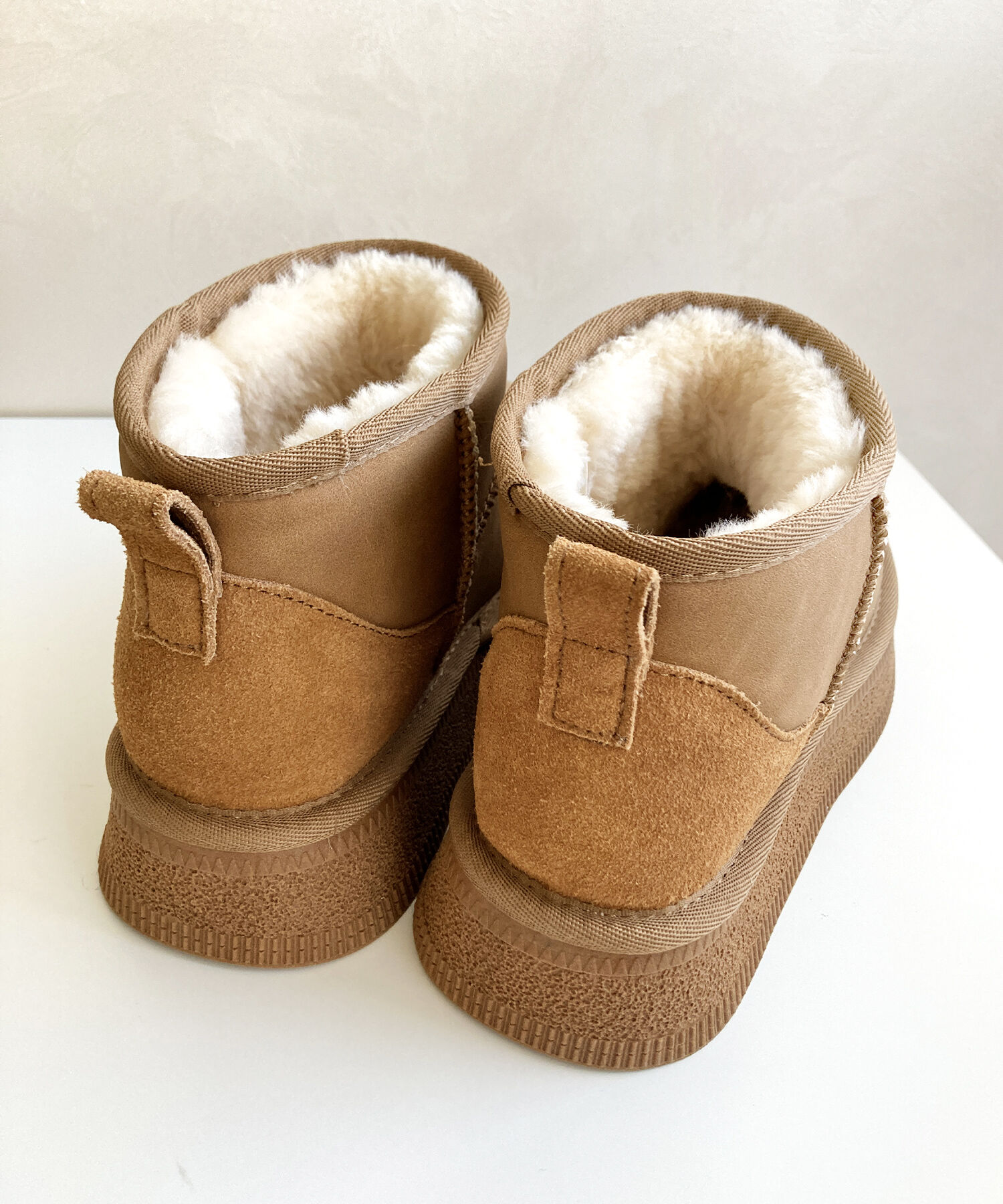 ORiental TRaffic「【 厚底 】フレアソール ムートン ショート ブーツ/41426 防寒」|ショートブーツ|