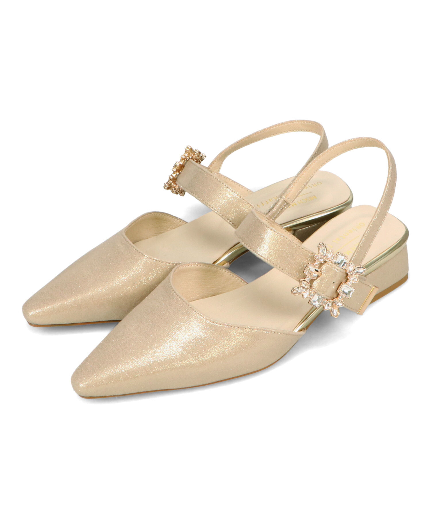 ORiental TRaffic「【オケージョン】●2025春夏新作●ビジューバックストラップローヒールパンプス/MOR111」|パンプス|