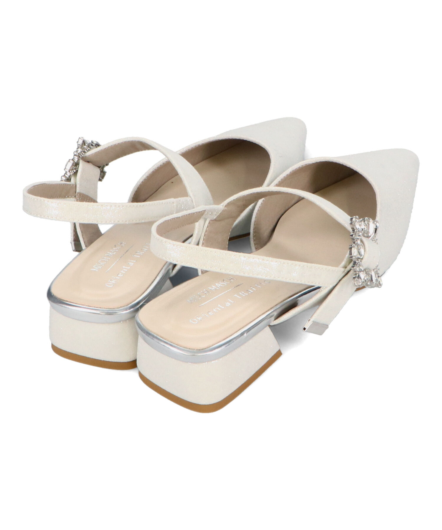 ORiental TRaffic「【オケージョン】●2025春夏新作●ビジューバックストラップローヒールパンプス/MOR111」|パンプス|