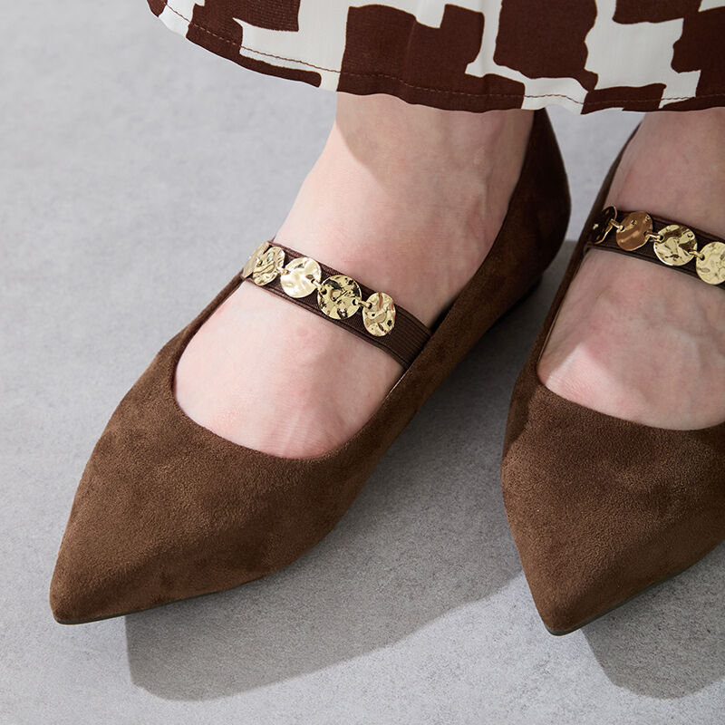 ORiental TRaffic「●2025秋冬新作●コインモチーフ ストラップパンプス /51308 ヒール1.8ｃｍ フラット」|パンプス|