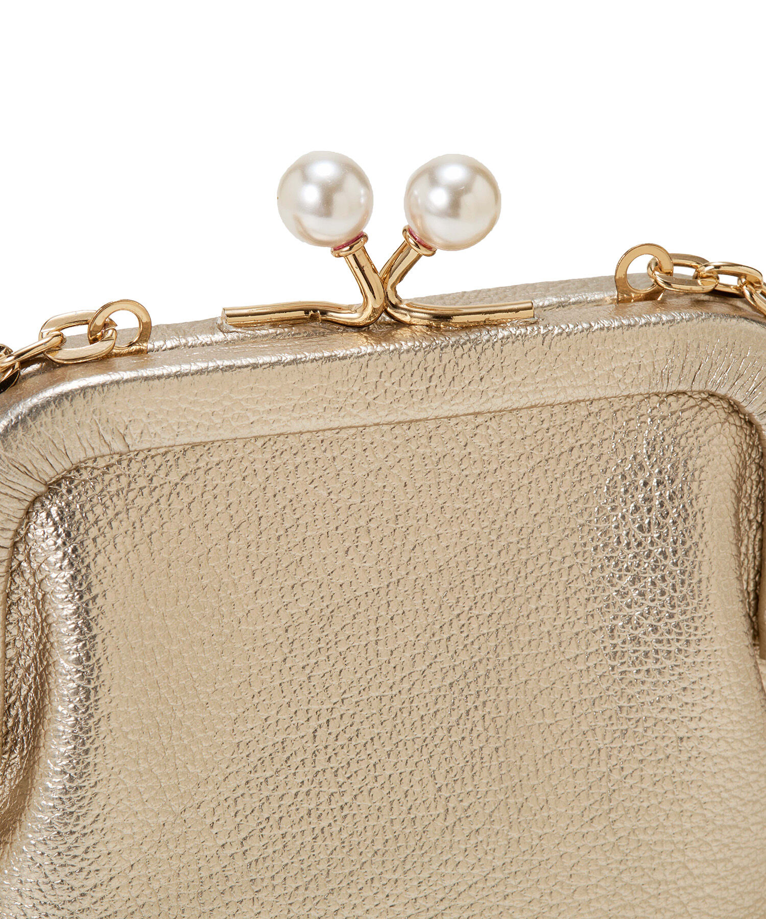 TOPKAPI 「【TOPKAPI】シュリンクレザー パール チェーン ショルダー バッグ / スマホショルダー」|モバイルケース|