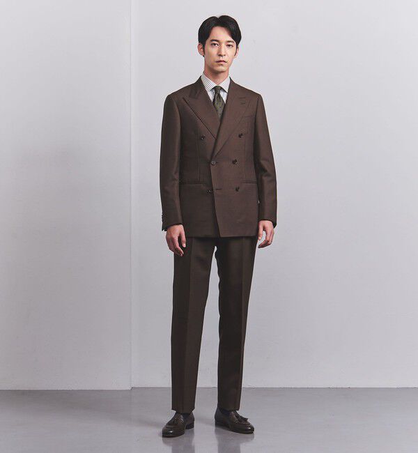 UNITED ARROWS「ブラウン キャンディストライプ ワイドカラー シャツ」|シャツ・ブラウス|