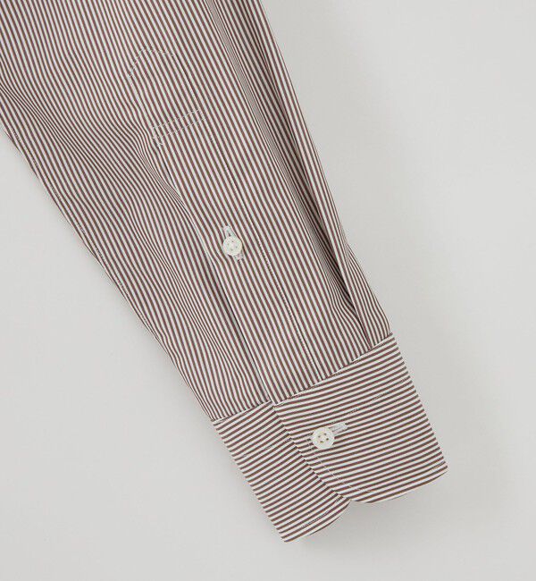 UNITED ARROWS「ブラウン キャンディストライプ ワイドカラー シャツ」|シャツ・ブラウス|