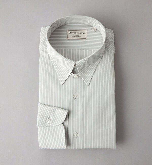 UNITED ARROWS「LEGGIUNO/グレーストライプ タブカラーシャツ」|シャツ・ブラウス|LT.GRAY