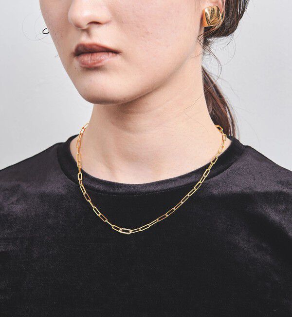 UNITED ARROWS「オーバルパヴェ チェーンネックレス」|ネックレス|GOLD