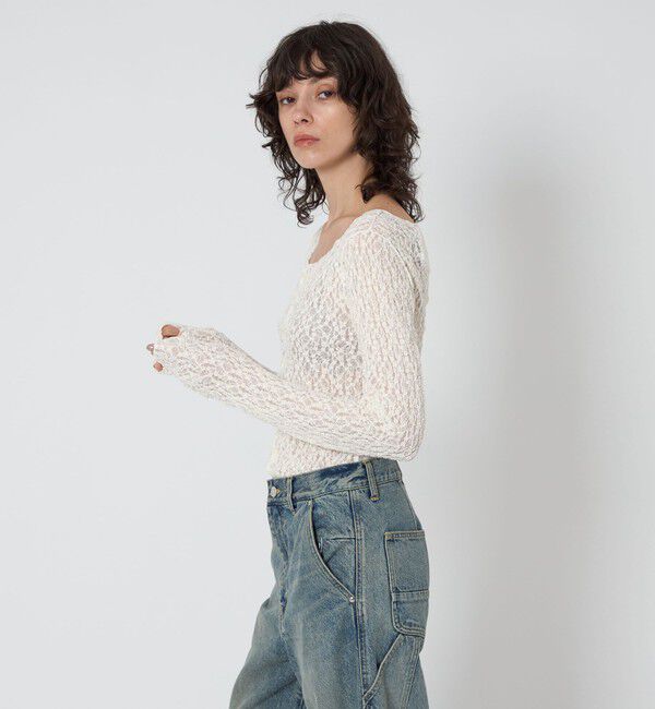 ASTRAET「＜ASTRAET＞レース カーディガン」|カーディガン|OFF WHITE