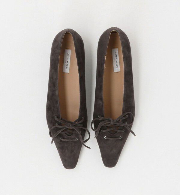 UNITED ARROWS「レースアップ フラットパンプス」|パンプス|DK.BROWN