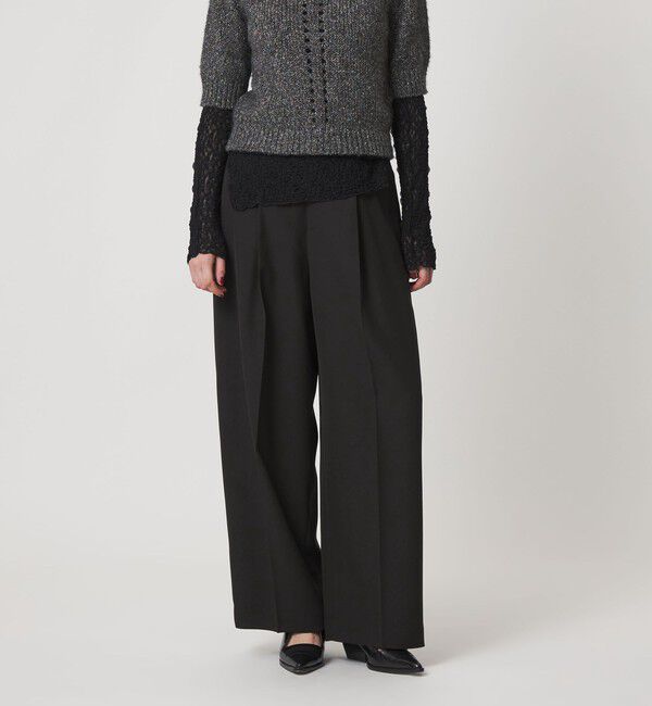 ASTRAET「＜ASTRAET＞ギャバ タック バレルパンツ」|その他|BLACK